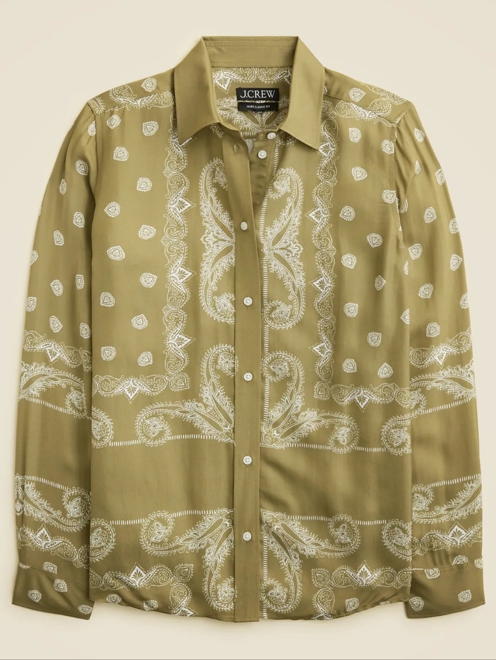 J. Crew Jules Classic Fit Shirts - Sage Scarf Print